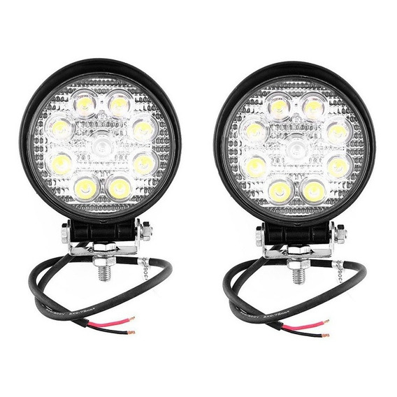 Par Faro Auxiliar Proyector 9 Led 27w Off Road 4x4 Redondo