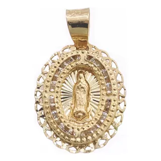Medalla Oro De 10k Virgen Guadalupe Oro Cadena Regalo 006
