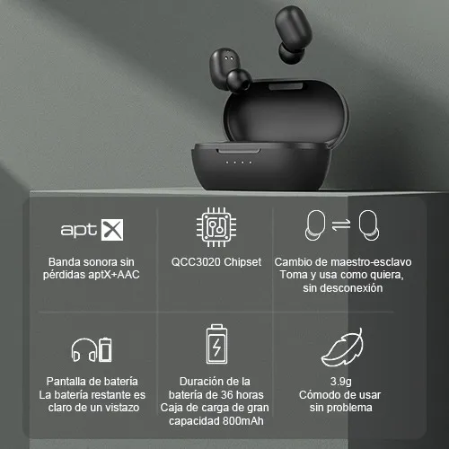 Aud fono in ear gamer inal mbrico Haylou GT Series GT1 XR negro