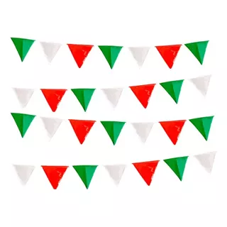 Papel Picado - Banderín Liso Tricolor Plástico