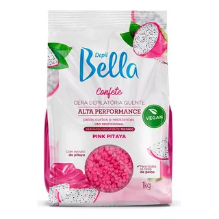 Cera Confete Pink Pitaya Vegana Depil Bella 1kg