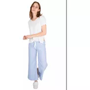 Pijama Annis Pantalon Oxford Y Remera Blanca Jelue Dama