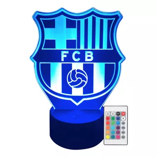 Lámpara Led Club Barcelona Fútbol Acrílico Rgb Personalizada