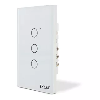 Interruptor Touch 3 Botões Branco Wifi+bte Ekaza