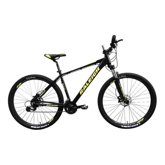 Mountain bike Raleigh Mojave 4.5 R29 19" 24v frenos de disco mecánico cambios Shimano Tourney TX50 y Shimano Altus M310 color negro/amarillo  