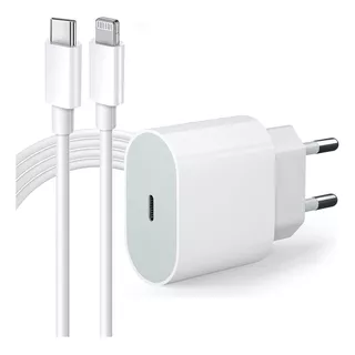   Cabo + Fonte Compatível iPhone  X Xr 11 12 13 Pro 14 Usb-c