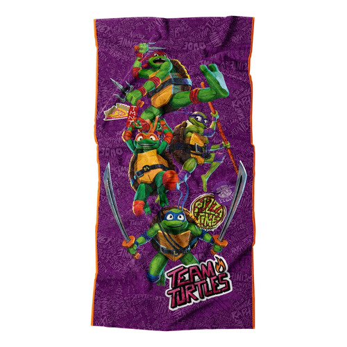 Toalla Estampada Tortugas Ninja Color Violeta