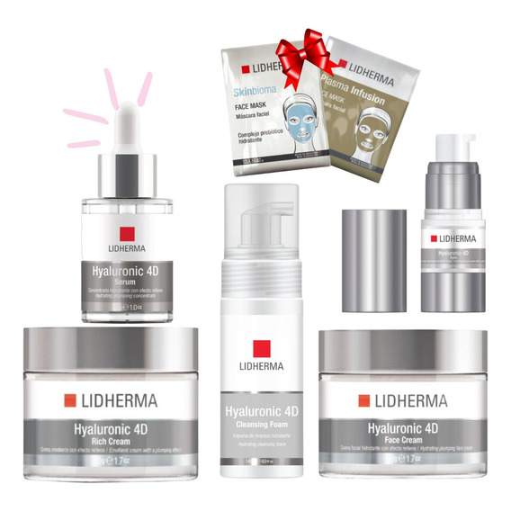 Kit X5 Hyaluronic 4d: Rutina Completa Antiarrugas Lidherma