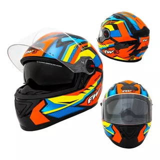 Capacete Moto Fechado Gtx Fox Fw3 Oculos Interno