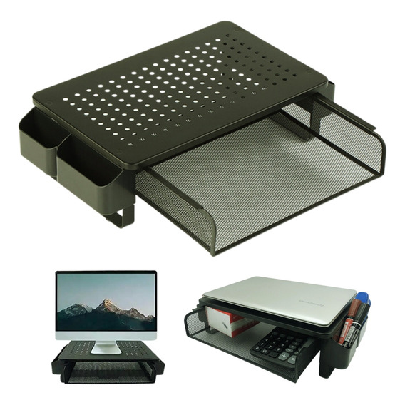 Base Soporte Metálico Monitor Pc Notebook Cajón Organizador 