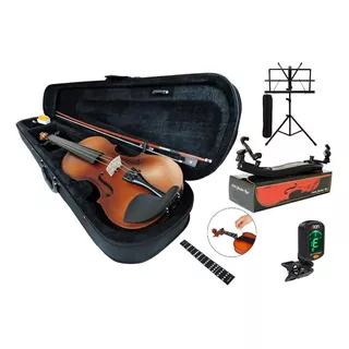 Kit Violino 4/4 + Espaleira + Afinador + Estante | Iniciante