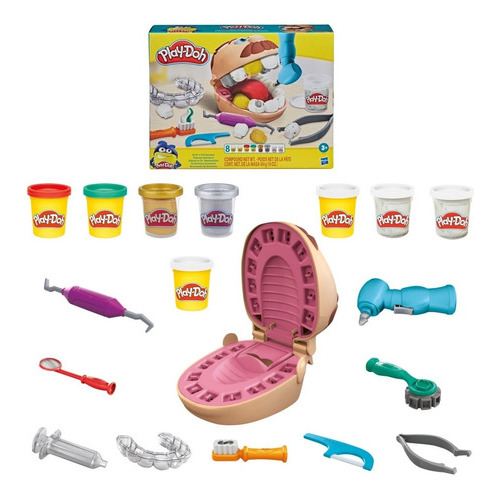 Play-Doh - Juguete El dentista bromista con 9 accesorios y 6 latas
