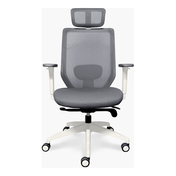 Silla Oficina Focus Gris Claro Con Cabecero Form