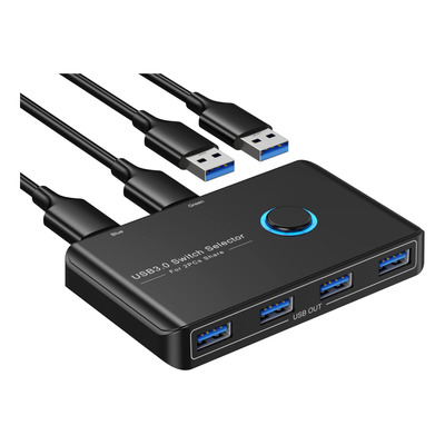 Selector De Interruptor Usb 3.0 Para 2 Computadoras Que Comp