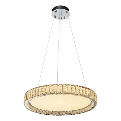 Colgante Aro Led L6854 54w Calida Ø60cm Cromo Cromo