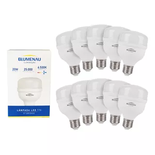 Kit 10 Lâmpadas Led 20w Bulbo Alta Potência E27 Branco Frio Cor Da Luz Branco-frio Bivolt