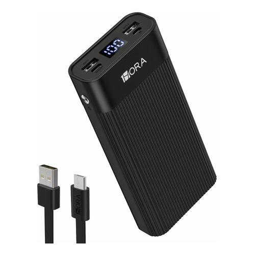 Power Bank Batería Portátil 20000mah 2.1A Carga Bateria Portatil con 2 Puertos con Pantalla LED Pila Cargador Externa Compatible para IP Samsung Xiaomi, con un Cable Micro USB 20CM 1hora GAR117