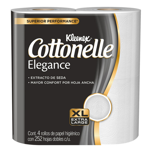 Kleenex cottonelle elegance xl papel higiénico 4 rollos