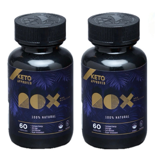 Keto Aox Nutrition - 2 Pack - (120 Caps) Quemador De Grasas 