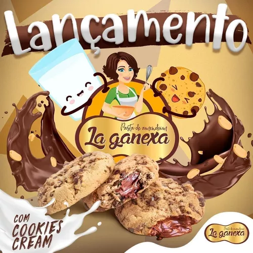 Pasta De Amendoim Cookies Cream 450g - La Ganexa