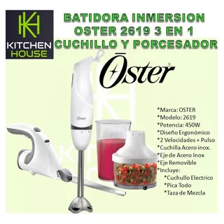 Batidor Inmersion Oster 2619 3 En 1 Cuchillo Y Pica Todo 