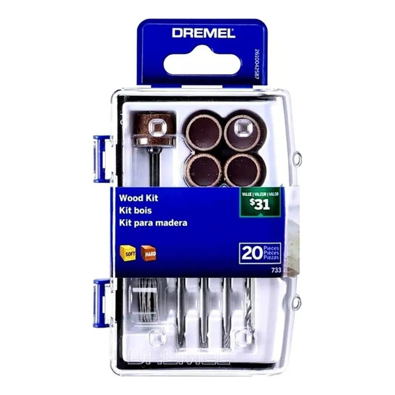 Kit Minitorno Dremel Set 20 Pzs Madera Grabado Esmeril Talla