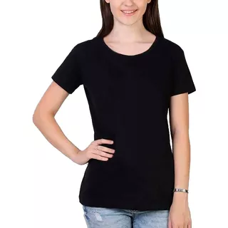 Remera Mujer Lisa Manga Corta 100% Algodon Premium