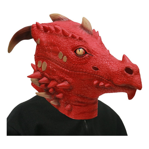 Mascara De Dragon De Fuego Rojo Latex Premium Disfraz Edad máxima recomendada 99 años