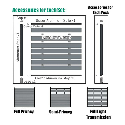 Panel De Aluminio Para Privacidad En Exteriores, ******* Cm,