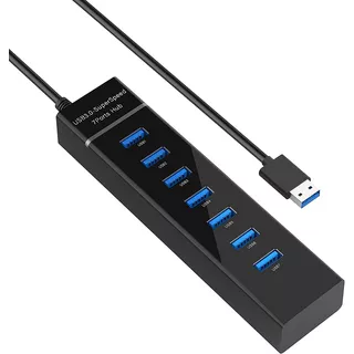 Hub Multipuerto Usb 7 Puertos 3.0 Led Alta Velocidad 5gbps