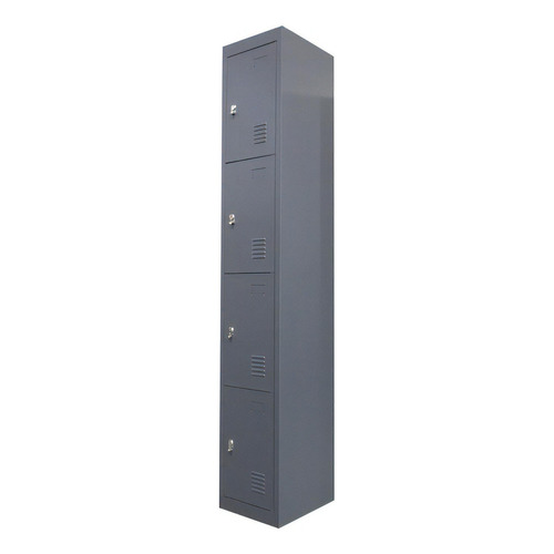 Locker Metalico De 4 Puertas Armable Color Gris