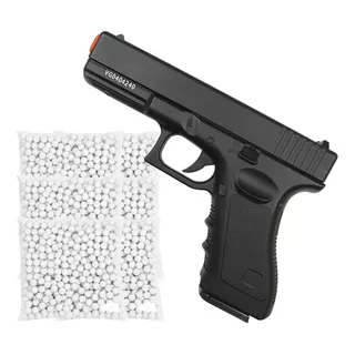 Pistola Airsoft Toda De Metal Glock V20 + Munição 3000 0,20g