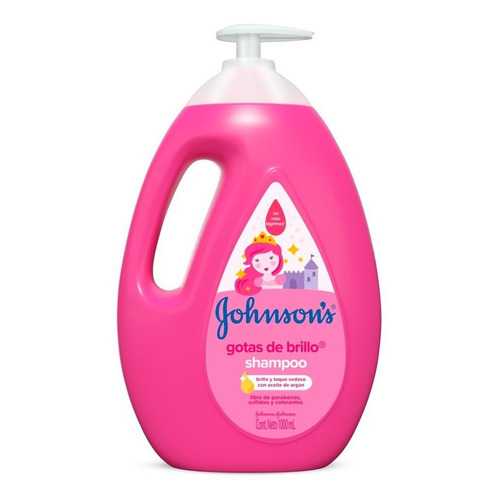 Shampoo Johnson's Baby Gotas de Brillo de aceite de argán en dosificador de 1L por 1 unidad