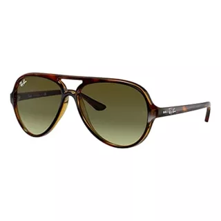 Anteojos De Sol Ray-ban Cats 5000 Classic Standard Con Marco De Injected Color Polished Tortoise, Lente Green De Cristal Degradada, Varilla Polished Tortoise De Injected - Rb4125