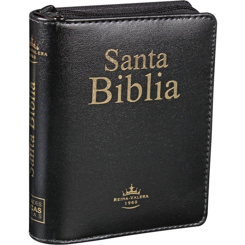 Biblia Bolsillo Letra 8 Puntos Rvr1960 Imitación Piel Negro