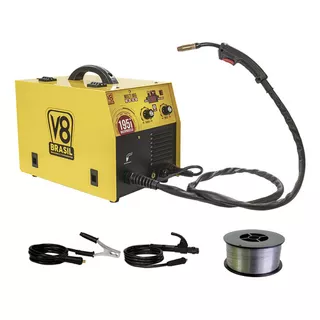 Mig Multiprocesso 195i 220v V8 Brasil + 1 Kg Arame 0,8mm Cor Amarelo Frequência 50/60hz