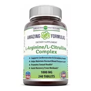 L-arginina Con L-citrulina Complejo 1000 Mg 240 Tabletas