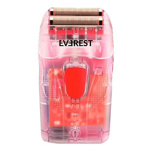 Afeitadora Shaver Solid Roja Everest Linea Cristal Color Transparente/Rojo