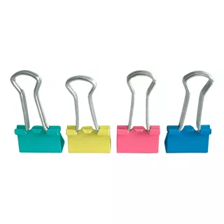 Prendedor De Papel Binder Clip 19mm Caixa Com 40 Un Colorido