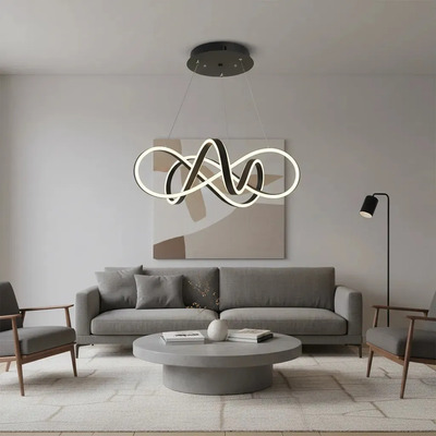 Lampara Colgante Monarca Led Cct Diseño Negro Luz Desing Negro