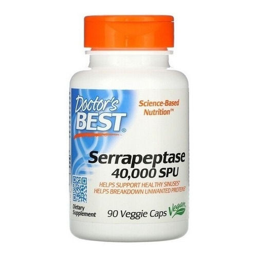 Doctor's Best  Serrapeptase enzima serrapeptasa 40.000 spu 90 cápsulas veganas