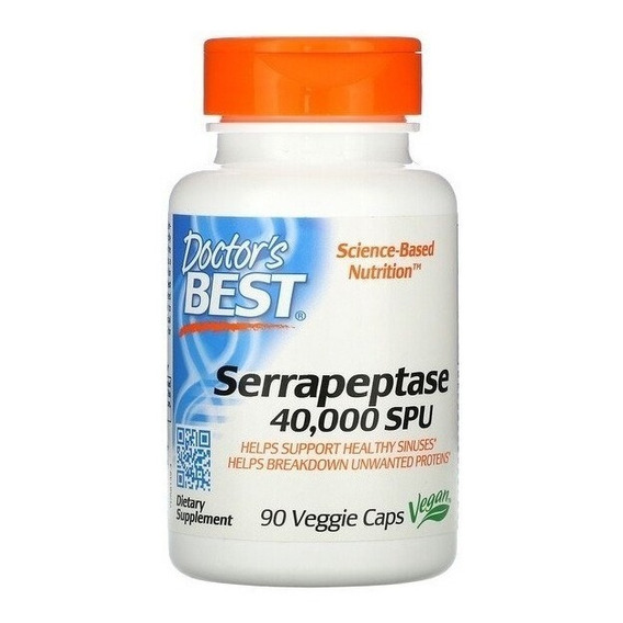 Suplemento en cápsula Doctor's Best  Serrapeptase enzima serrapeptasa en pote 90 un