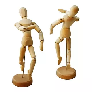 Boneco Articulado De Madeira Desenho Manequim 20 Cm Modelo 