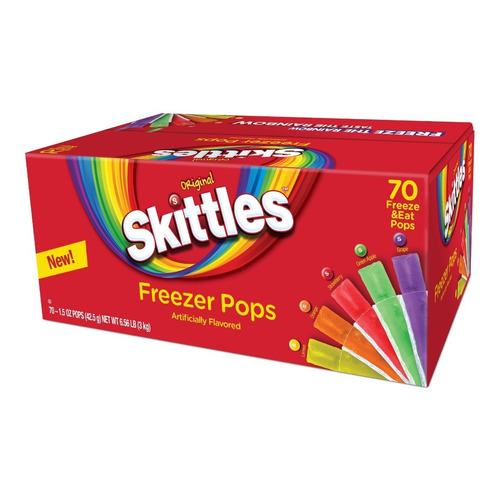 Bolis (agua Dulce Congelada) Skittles 5 Sabores 70 Piezas