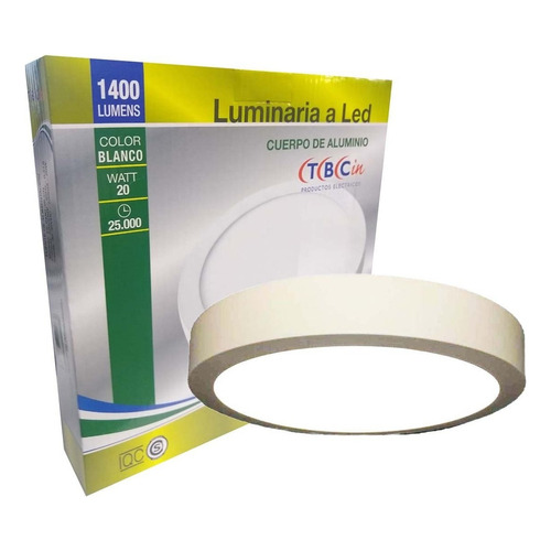 Artefacto Led Redondo 20w Luz Día/luz Cálida Color Blanco