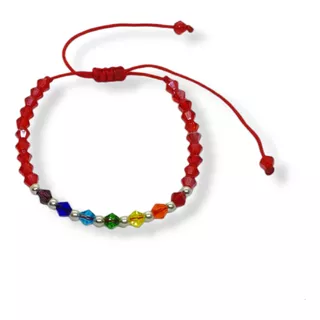 Pulsera 7 Chakras Cristales Biconos Plata 925 Regulable