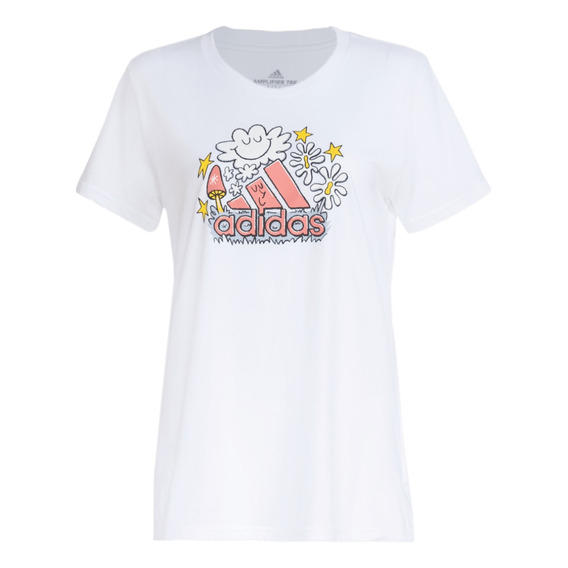 Playera adidas Mujer Dama Casual Doodle Fill Big Logo