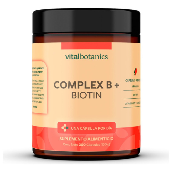 Complejo B Vitaminas B1 B2 B3 B5 B12 200 Caps Vitalbotanics