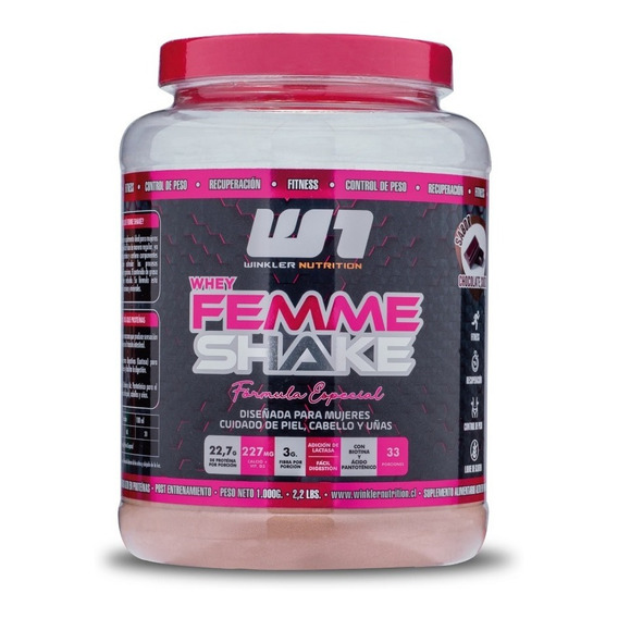 Proteina Mujer Whey Femme Shake 1 Kg. Winkler Nutrition Sabor Dulce de leche