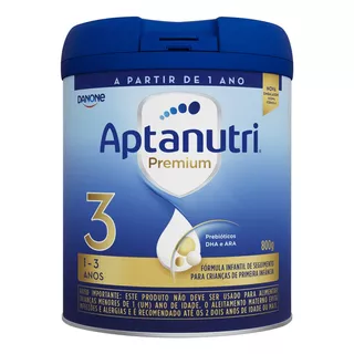 Fórmula Infantil Em Pó Sem Glúten Danone Aptanutri Premium 3 En Lata - Kit De 12 De 800g - 12 Meses A 3 Anos